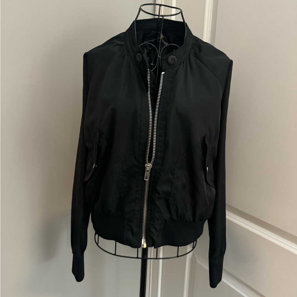 Free People Midnight Bomber Zip Jacket In Black Size Small - Picture 7 of 11